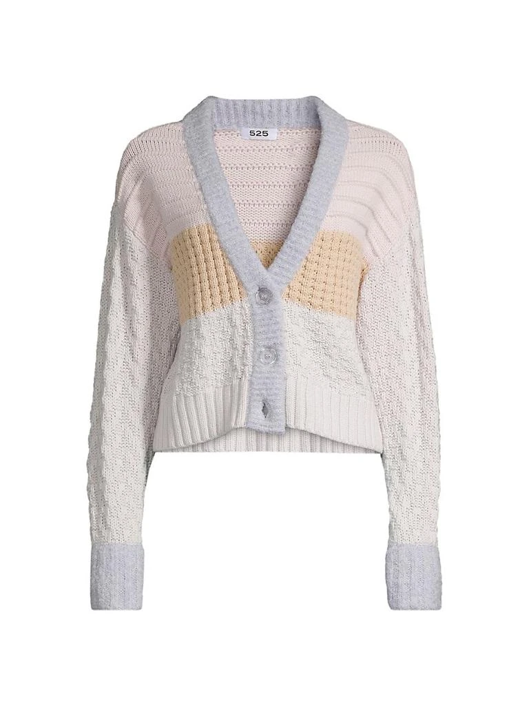 商品525 America|Mixed Media Colorblocked Cardigan,价格¥466,第1张图片