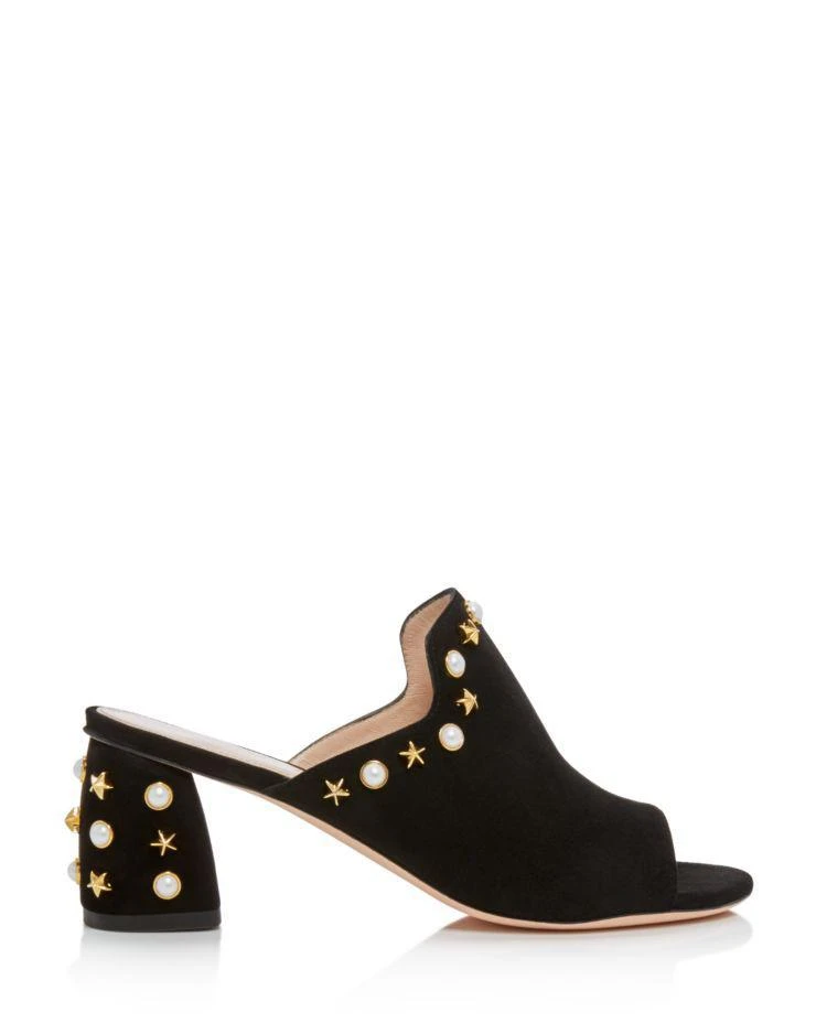 商品Stuart Weitzman|Women's Do Hickey Embellished Suede Mules,价格¥1305,第2张图片详细描述