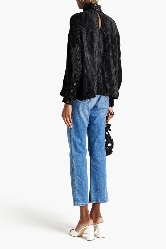 商品Ganni|Plissé-satin blouse,价格¥687,第3张图片详细描述