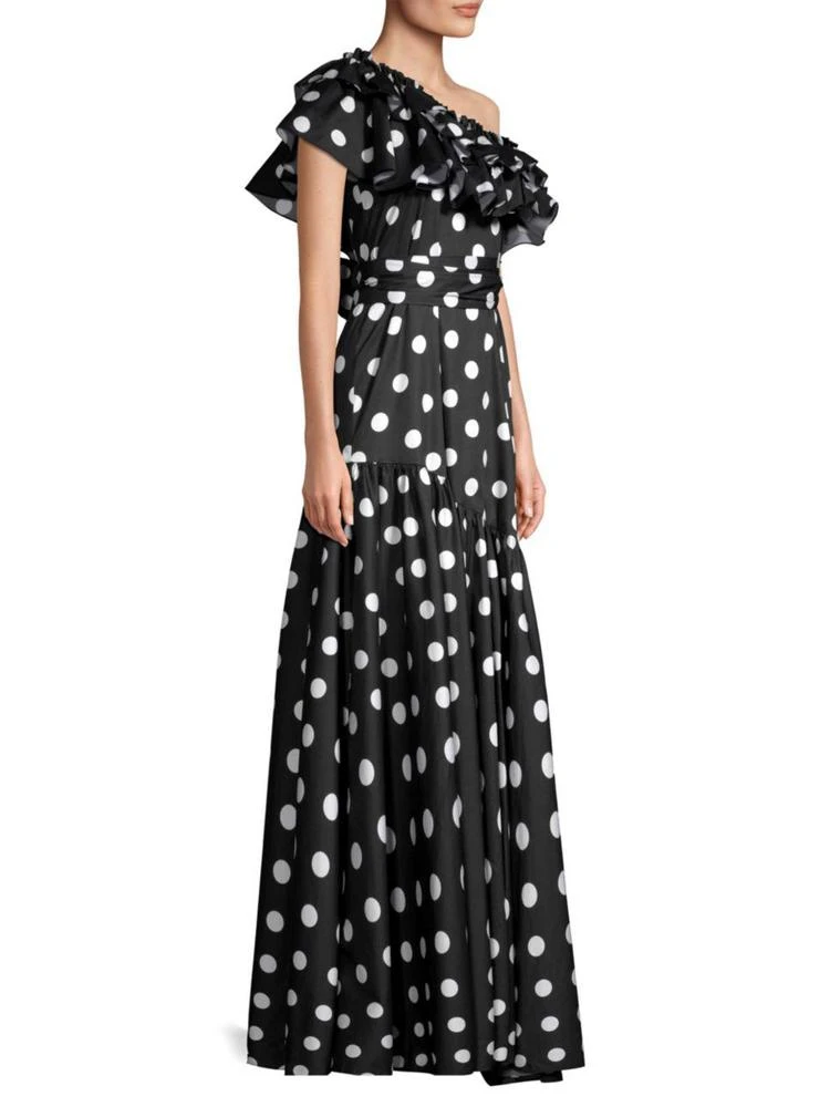 商品CAROLINE CONSTAS|Rhea Polka Dot One-Shoulder Gown,价格¥5948,第1张图片