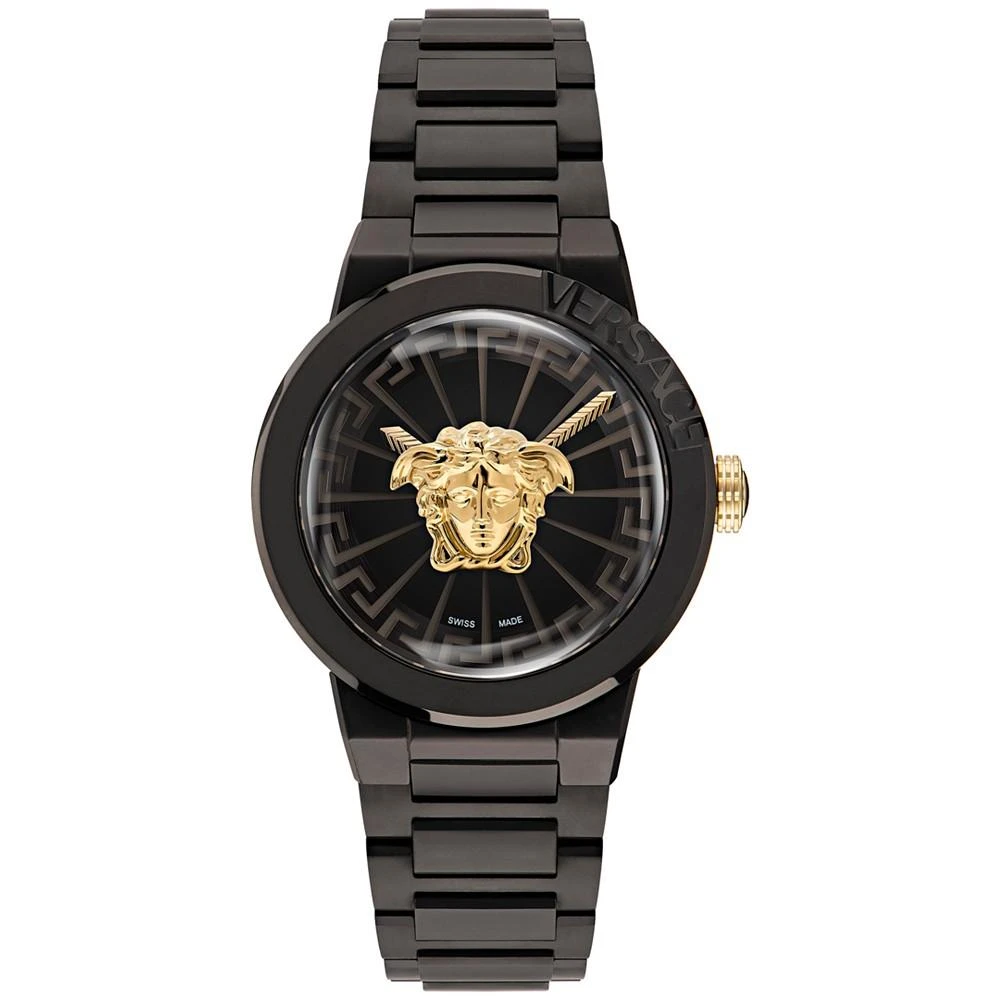 商品Versace|Women's Swiss Medusa Infinite Black Ion Plated Stainless Steel Bracelet Watch 38mm,价格¥8876,第1张图片