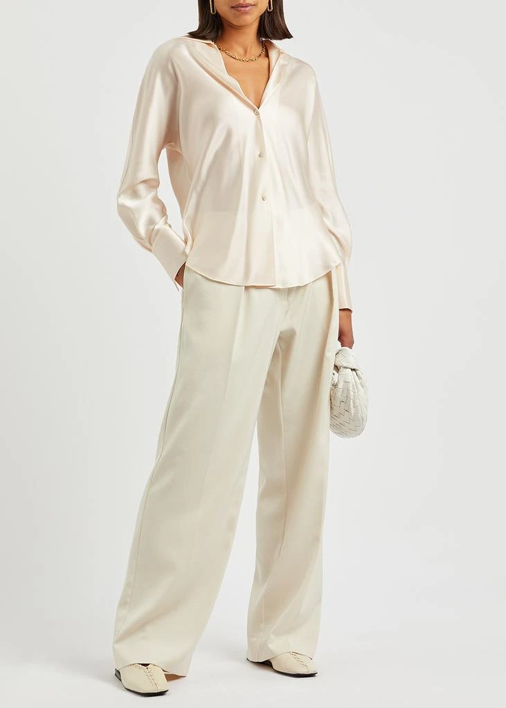 商品Vince|Cream silk-satin shirt,价格¥1508,第4张图片详细描述