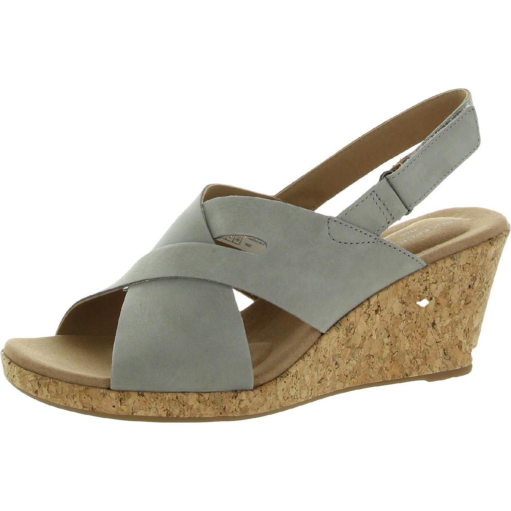 Rockport Womens Briah Slot Sling Leather Cork Wedge Sandals商品第1张图片规格展示