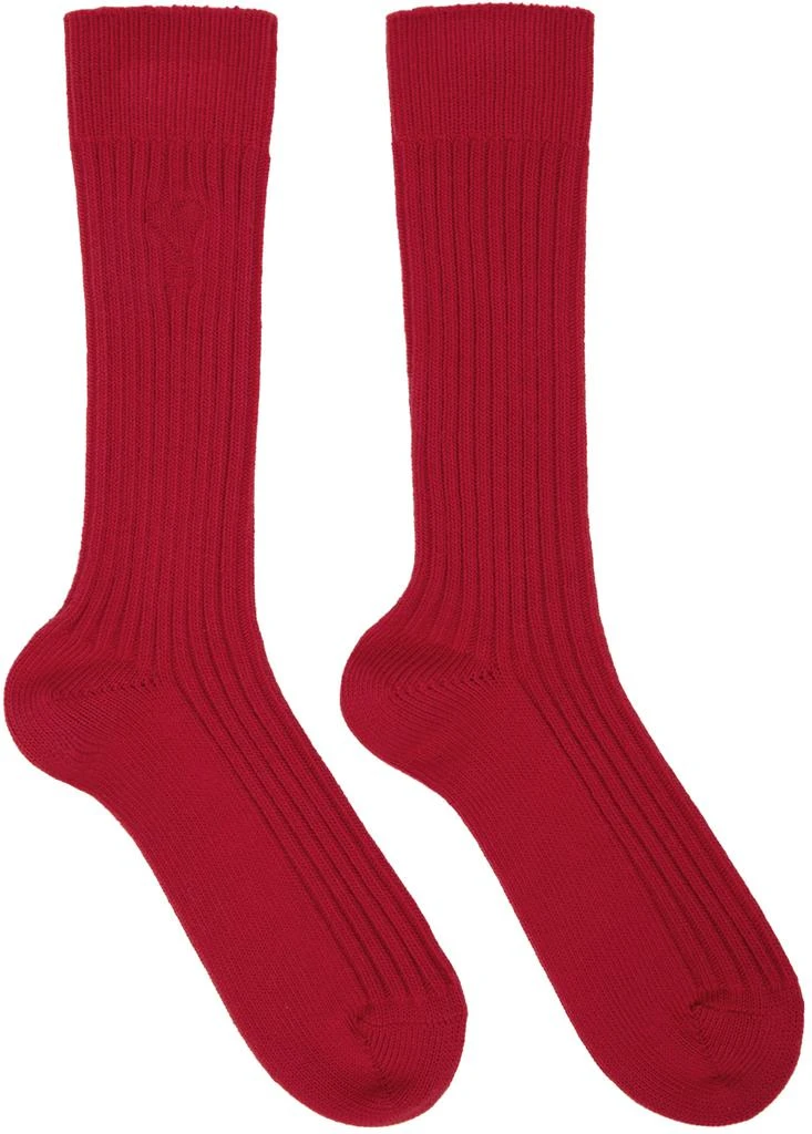 商品AMI|Red Ami de Cœur Socks,价格¥513,第1张图片