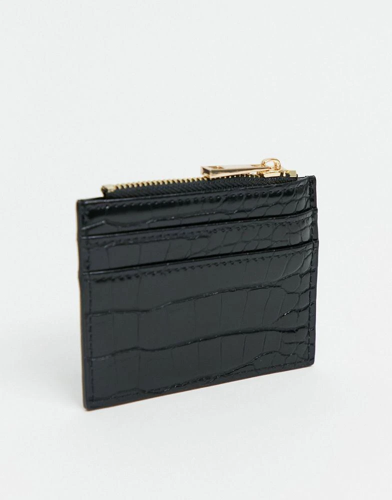 商品ASOS|ASOS DESIGN coin purse and cardholder in black croc,价格¥47,第2张图片详细描述