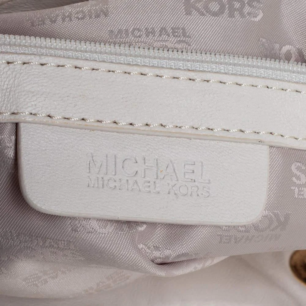MICHAEL Michael Kors White Pleated Leather Chain Tote 商品