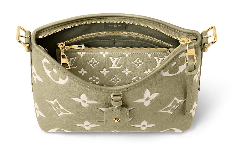 商品[国内直发] Louis Vuitton|Carryall PM 老花压纹 粒面牛皮革 子母包手提单肩包 小号 女款 卡其绿,价格¥31722,第5张图片详细描述