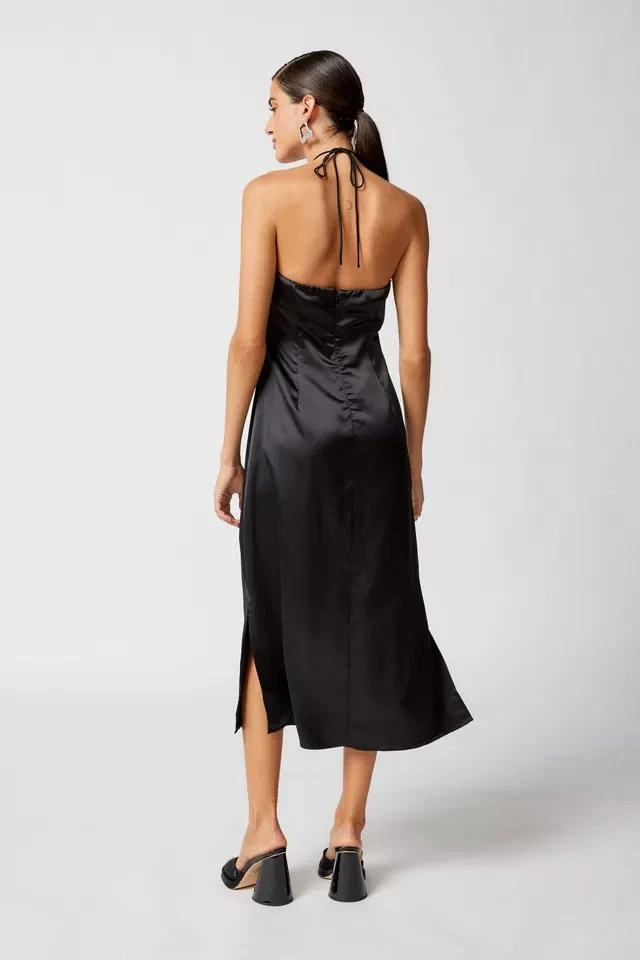 商品Urban Outfitters|UO Brittney Satin Halter Midi Dress,价格¥259,第4张图片详细描述