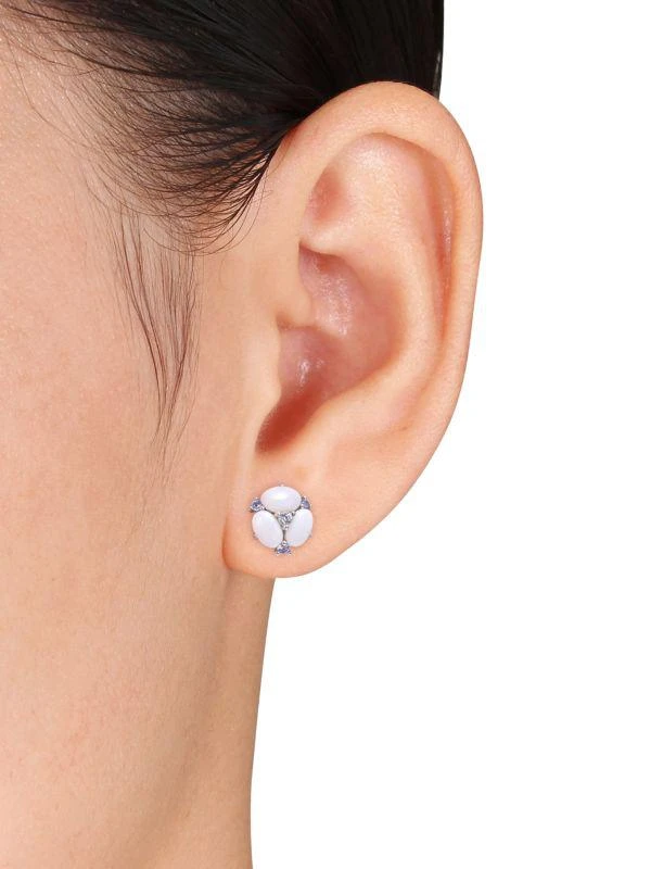 商品Sonatina|14K White Gold, Opal & Tanzanite Stud Earrings,价格¥6165,第2张图片详细描述
