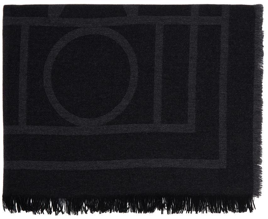 商品Totême|Black Wool & Cashmere Monogram Scarf,价格¥2720,第1张图片