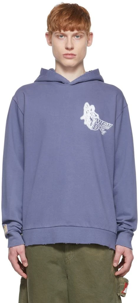 商品We11done|Blue Cotton Hoodie,价格¥963,第1张图片