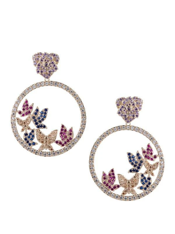 商品Eye Candy LA|Luxe Crystal Butterfly Hoop Earrings,价格¥262,第1张图片