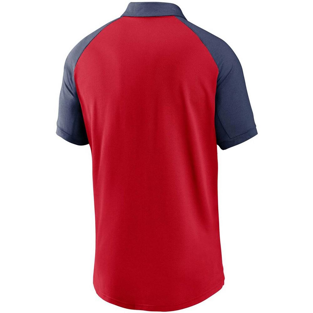 Men's Red Cleveland Indians Legacy Tri-Blend Raglan Performance Polo Shirt商品第3张图片规格展示