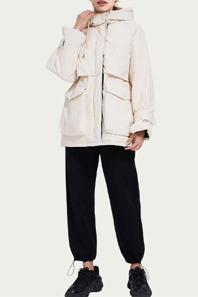 商品nap|Hooded Shell Down Coat In Ivory,价格¥648,第3张图片详细描述