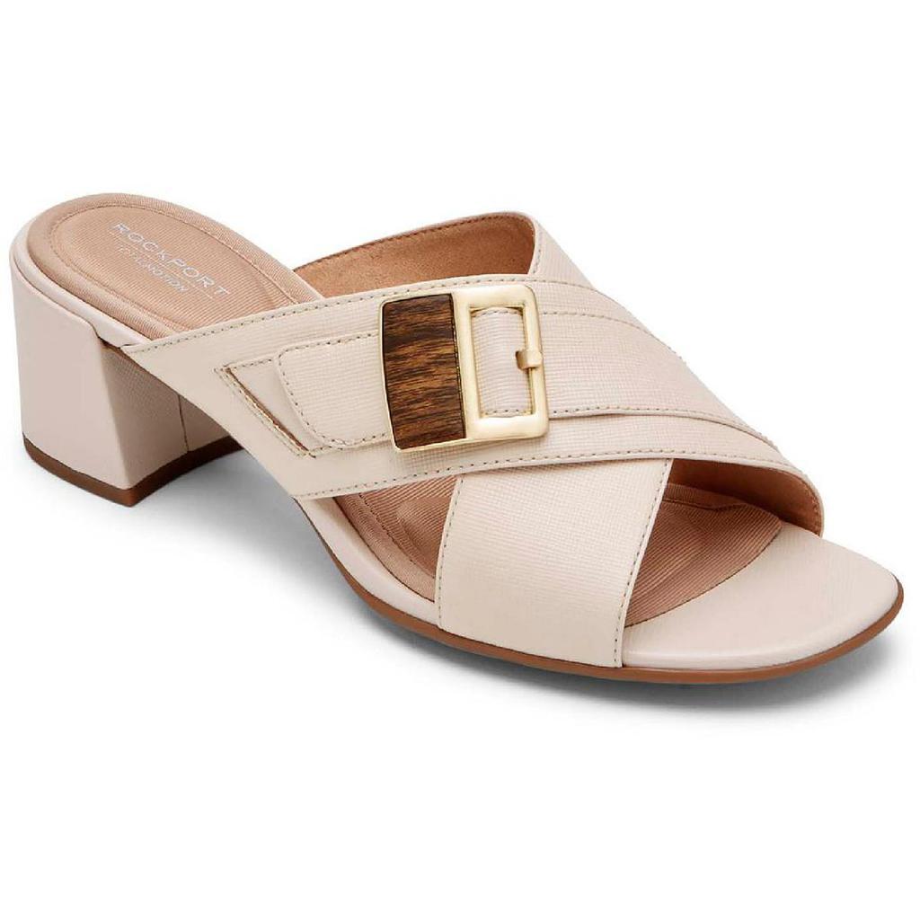 商品Rockport|Rockport Womens Alaina B. Buckle Slip On Heel Sandals,价格¥126-¥206,第1张图片