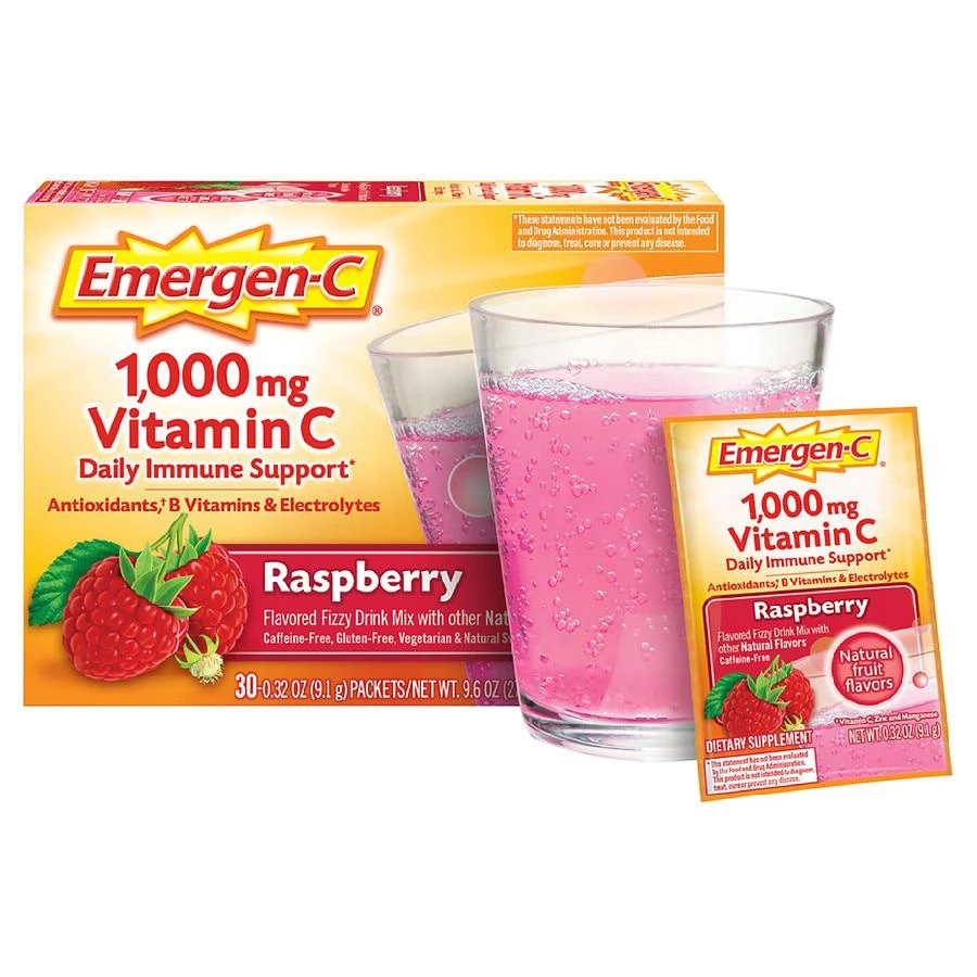 Daily Immune Support Drink with 1000 mg Vitamin C, Antioxidants, & B Vitamins Raspberry 商品