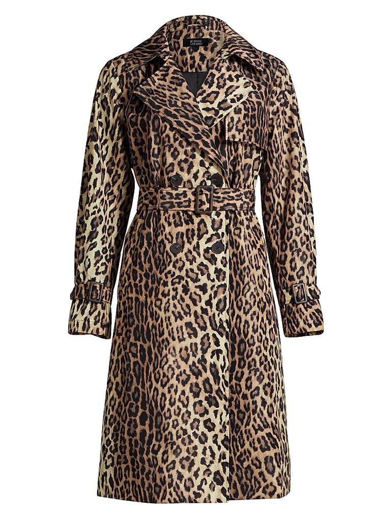 Shop Leopard Belted Trench Coat on Sale at BeyondStyle – Get