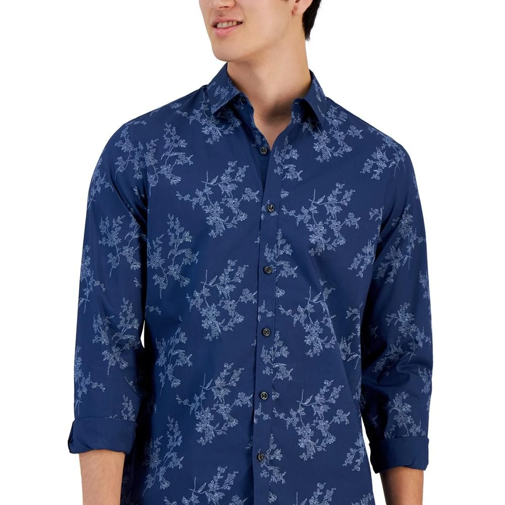 商品Alfani|Men's Dotted Floral Print Button-Front Long-Sleeve Shirt, Created for Macy's,价格¥69,第3张图片详细描述