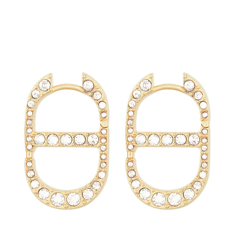 商品Dior|【预售3-7天】DIOR/迪奥 22新款30 MONTAIGNE系列 女士金色CD字母造型金属镶嵌透明晶体耳环耳钉E2036WOMCY_D03S,价格¥3548,第1张图片