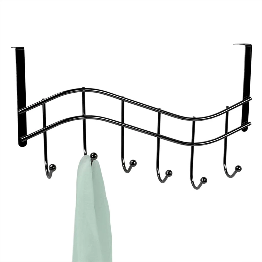 Home Basics Wave 6  Hook Over the Door Organizing Rack, Black Onyx 商品