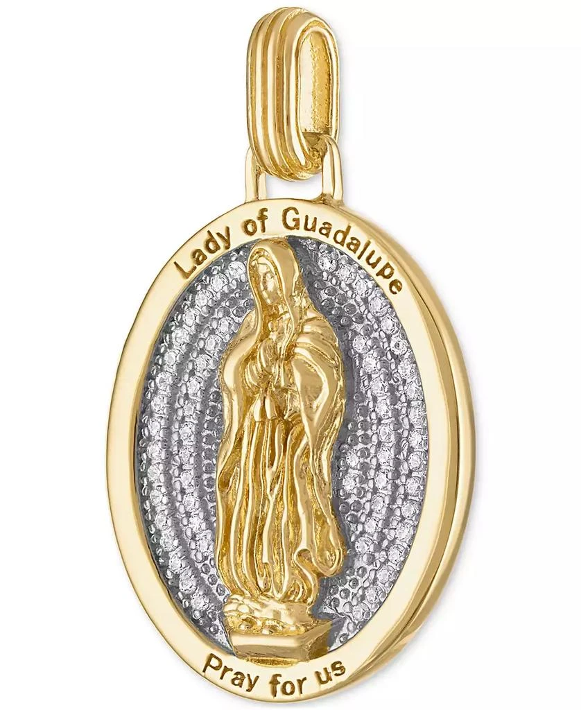 商品Esquire Men's Jewelry|Cubic Zirconia Our Lady of Guadalupe Amulet Pendant in Sterling Silver & 14k Gold-Plate, Created for Macy's,价格¥717,第2张图片详细描述