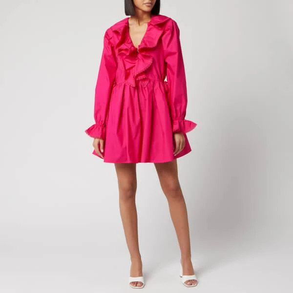 商品Self Portrait|Self-Portrait Women's Fuchsia Cotton Poplin Mini Dress - Fuchsia,价格¥788,第3张图片详细描述