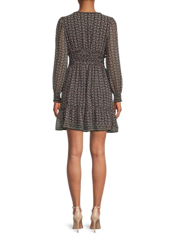 商品Max Studio|Georgette Floral Smocked Mini Dress,价格¥200,第2张图片详细描述