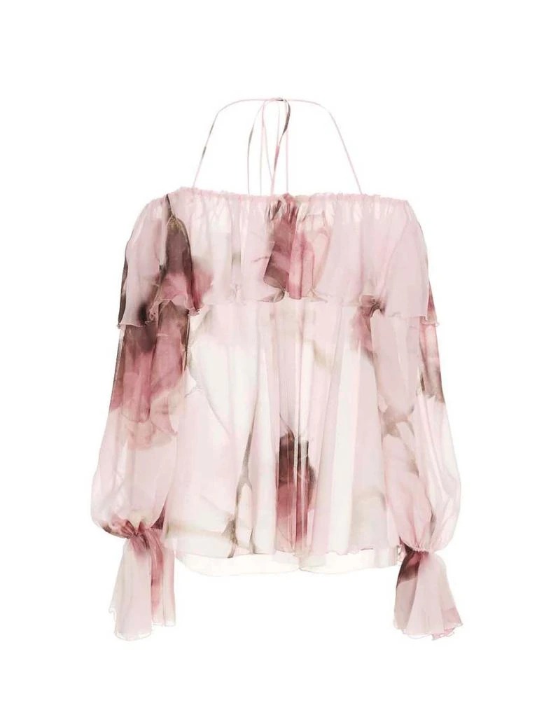 商品BLUMARINE|Blumarine Floral Print Off-Shoulder Ruffled Top,价格¥4971,第2张图片详细描述