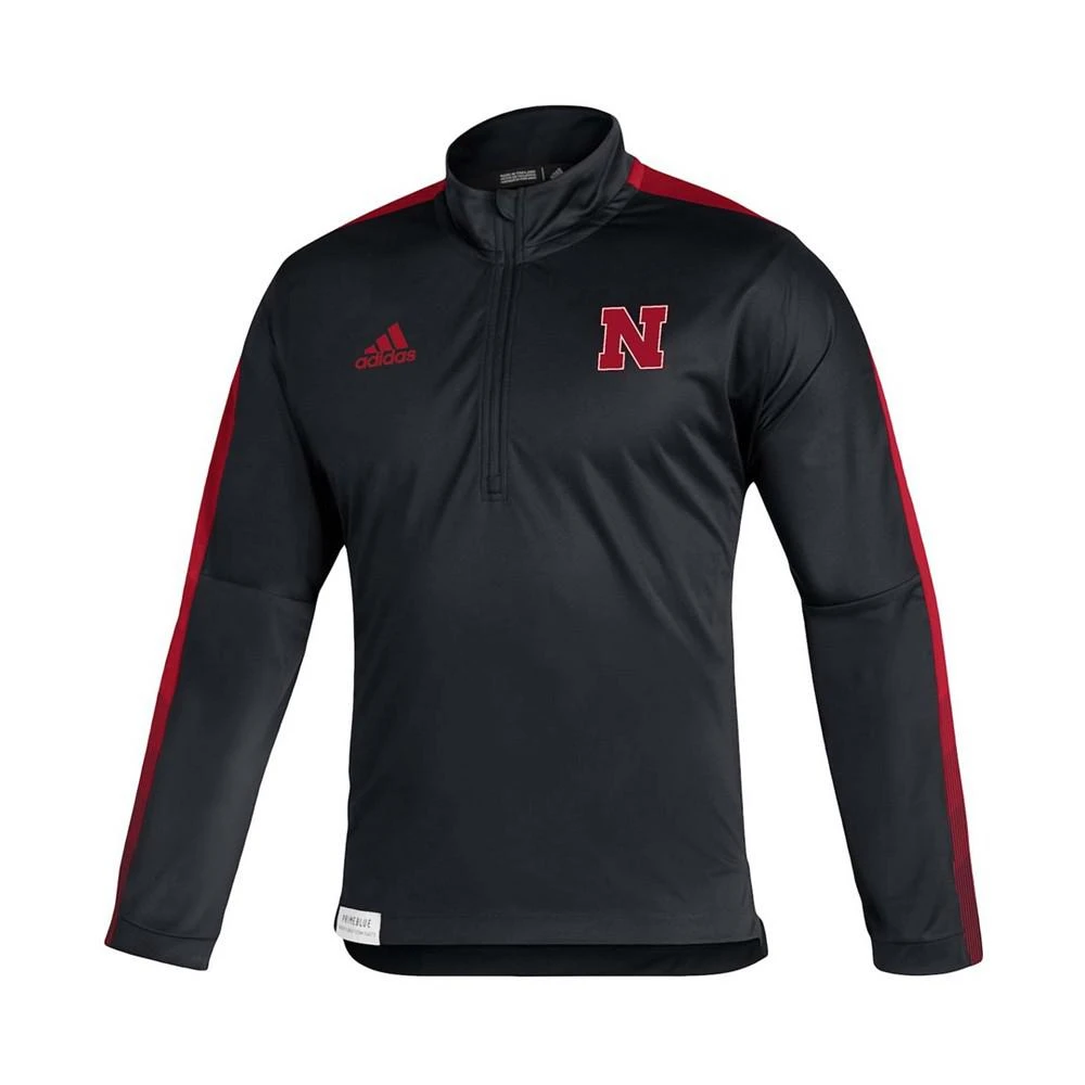 商品Adidas|Men's Black Nebraska Huskers 2021 Sideline Primeblue Quarter-Zip Jacket,价格¥551,第3张图片详细描述