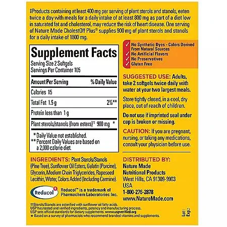 Nature Made CholestOff Plus Softgels, 210 ct. 商品