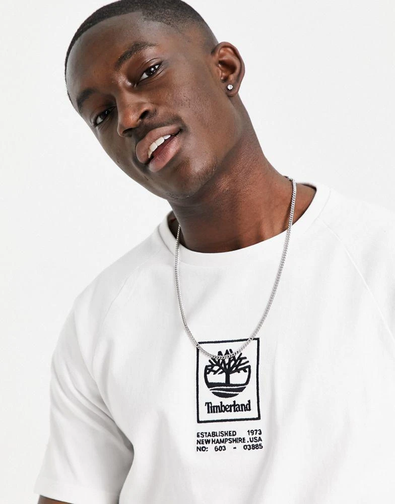 商品Timberland|Timberland Stack Logo heavyweight t-shirt in white,价格¥244,第3张图片详细描述