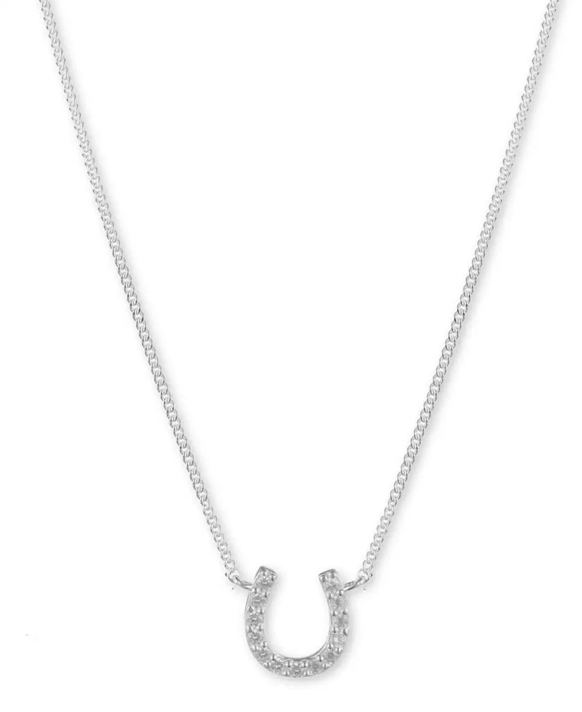 商品Ralph Lauren|Cubic Zirconia Horseshoe Pendant Necklace in Sterling Silver, 14" + 3" extender,价格¥617,第1张图片