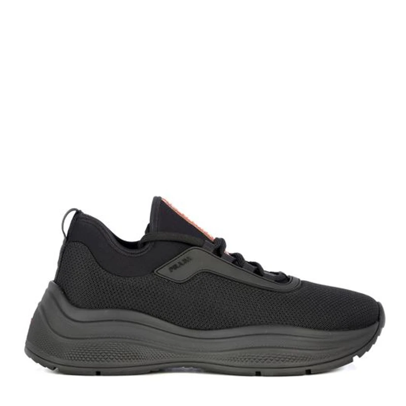 商品Prada|PRADA 男士黑色涤纶织物系带休闲运动鞋 4E3406-3KTP-F0002,价格¥4179,第1张图片