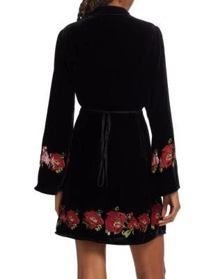 商品Rixo|Iris Velvet Wrap-Front Minidress,价格¥1332,第2张图片详细描述