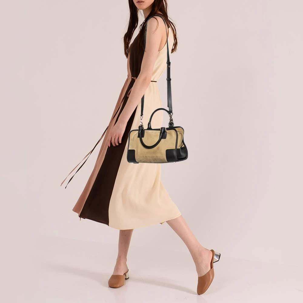 商品[二手商品] Loewe|Loewe Cream/Dark Brown Suede and Leather Amazona 28 Bag,价格¥3248,第2张图片详细描述