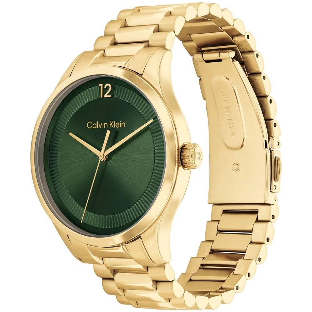 商品Calvin Klein|Unisex 3-Hand Gold-Tone Stainless Steel Bracelet Watch 40mm,价格¥1431,第2张图片详细描述