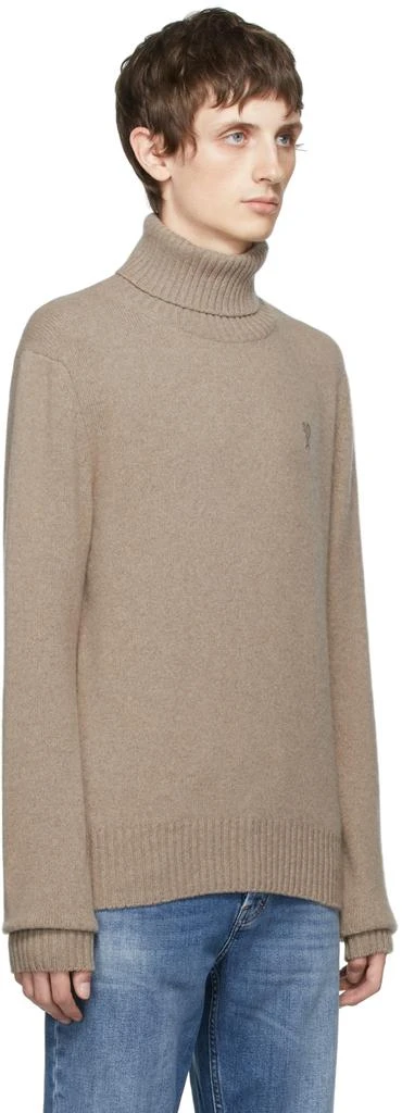 商品AMI|Beige Cashmere Ami de Cœur Turtleneck,价格¥1757,第2张图片详细描述