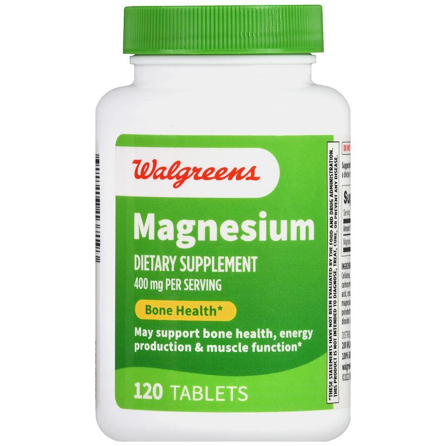 商品Walgreens|Magnesium 400 mg Tablets (120 days),价格¥116,第2张图片详细描述