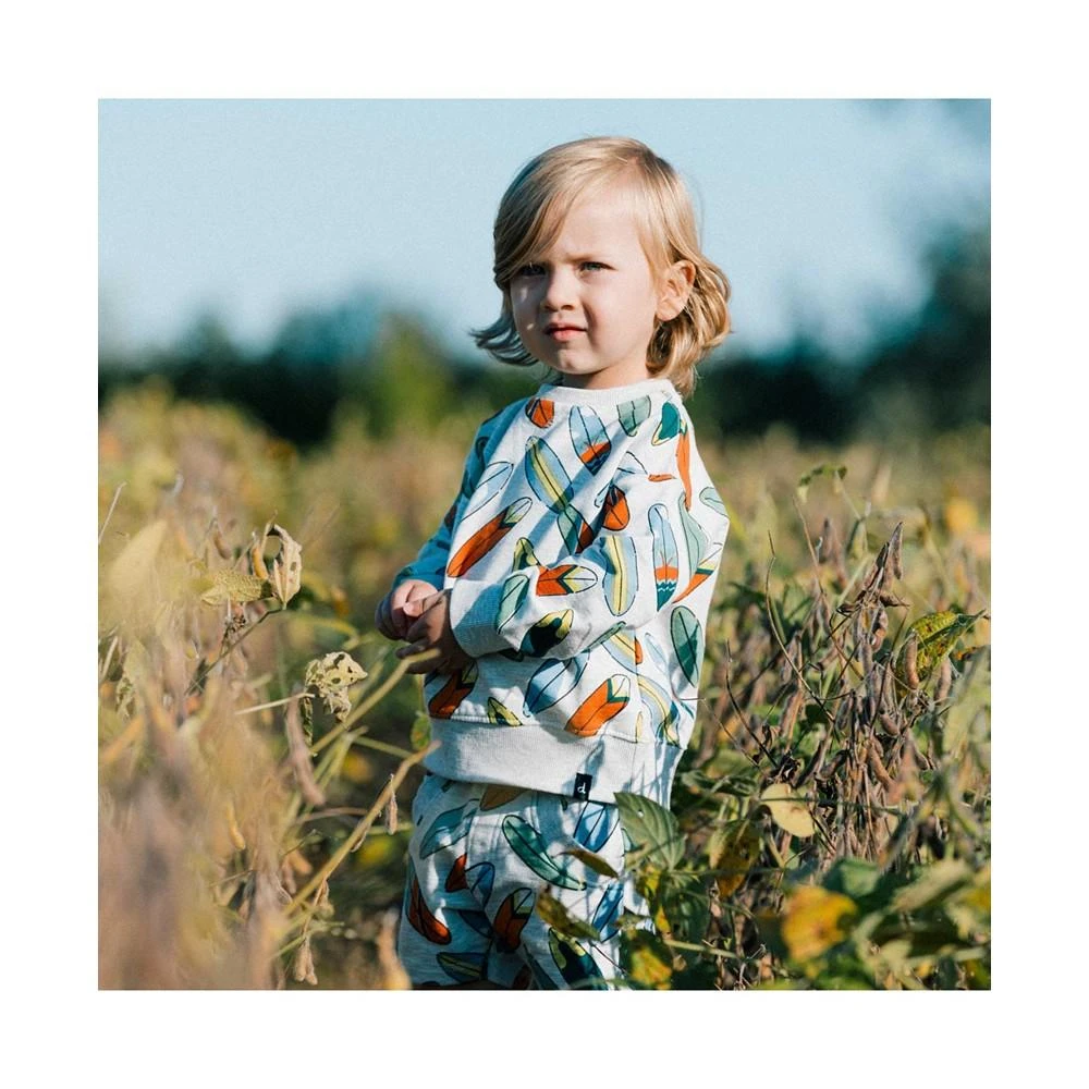 商品Deux par Deux|Boy Printed French Terry Top Light Grey Mix Surfboards - Toddler|Child,价格¥175,第3张图片详细描述