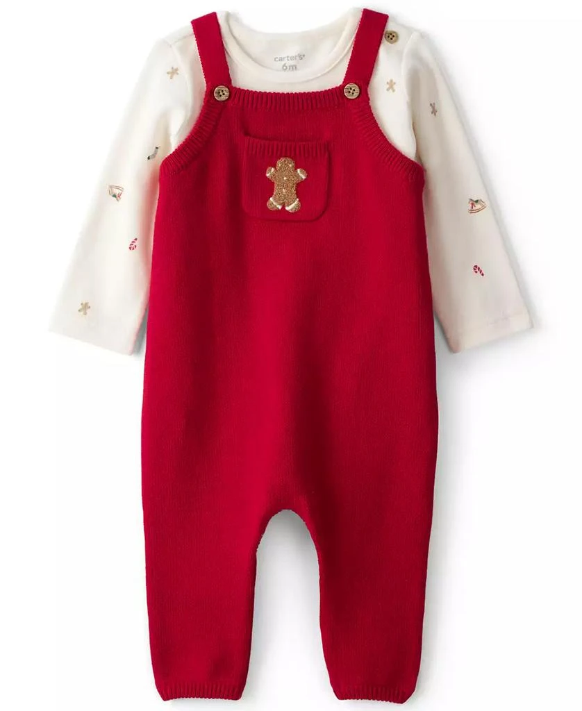 商品Carter's|Baby Boys 2-Piece Gingerbread T-Shirt and Overalls Set,价格¥106,第1张图片