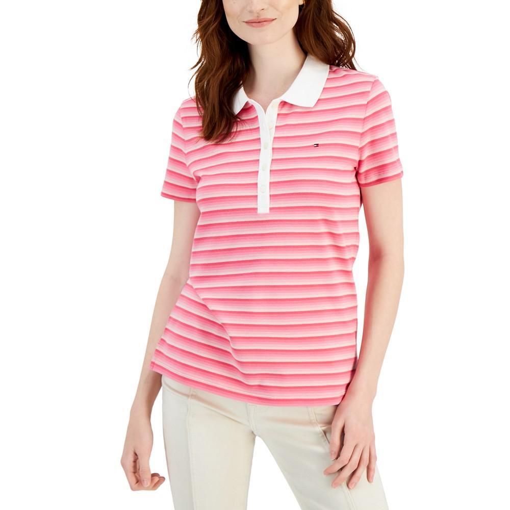 商品Tommy Hilfiger|Women's Striped Polo Top,价格¥267,第1张图片
