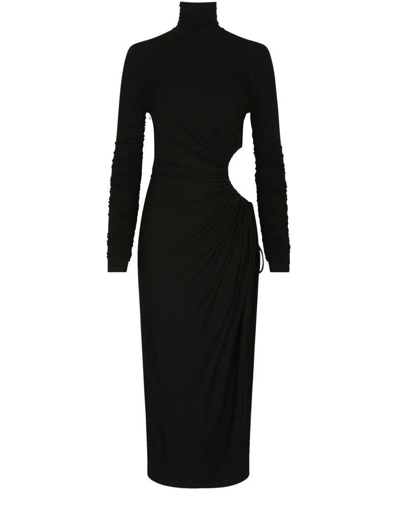 商品Dolce & Gabbana|高领镂空平纹布长款连衣裙,价格¥18983,第1张图片