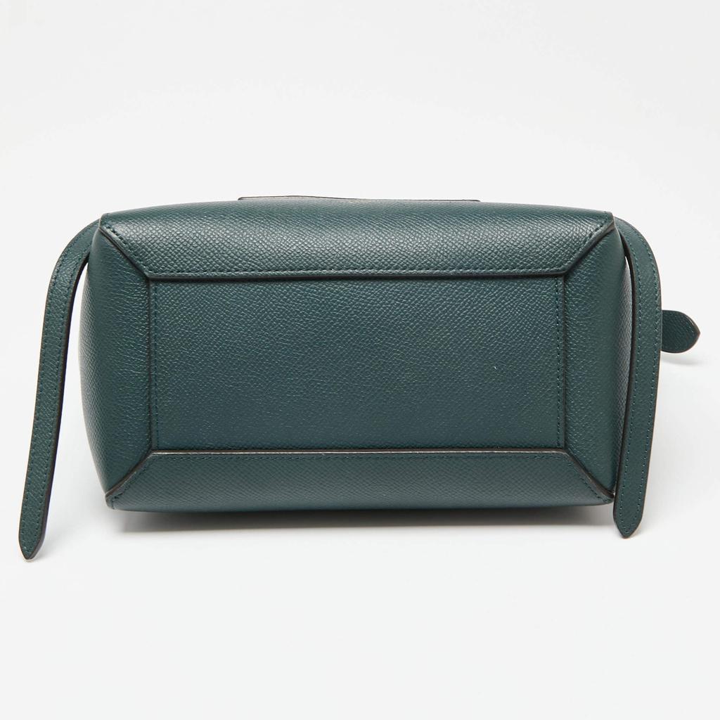 Celine Green Grained Leather Nano Belt Top Handle Bag商品第9张图片规格展示