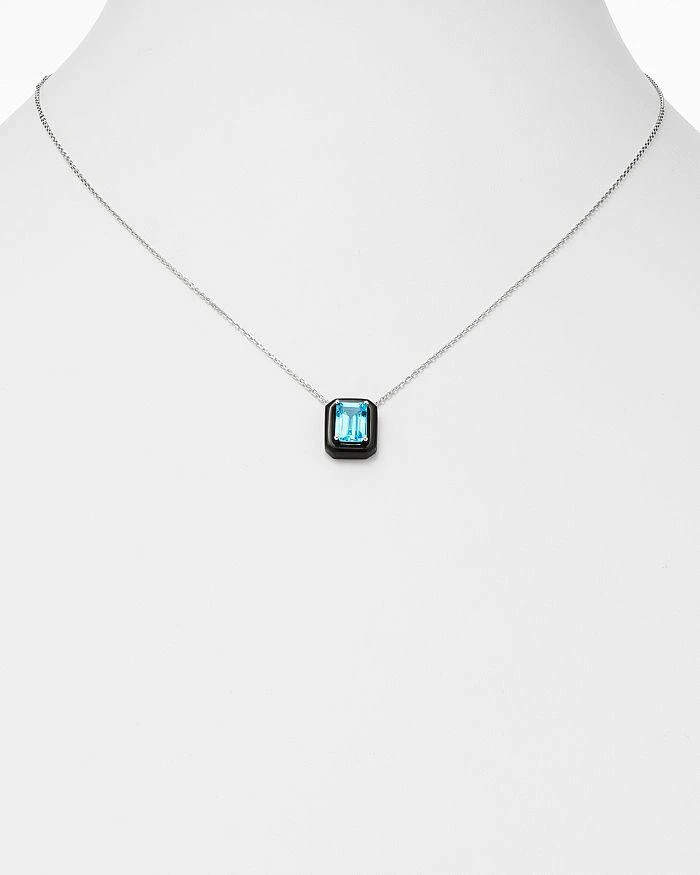 商品Bloomingdale's|Swiss Blue Topaz & Black Onyx Pendant Necklace in 14K White Gold, 18" - Exclusive,价格¥6728,第2张图片详细描述