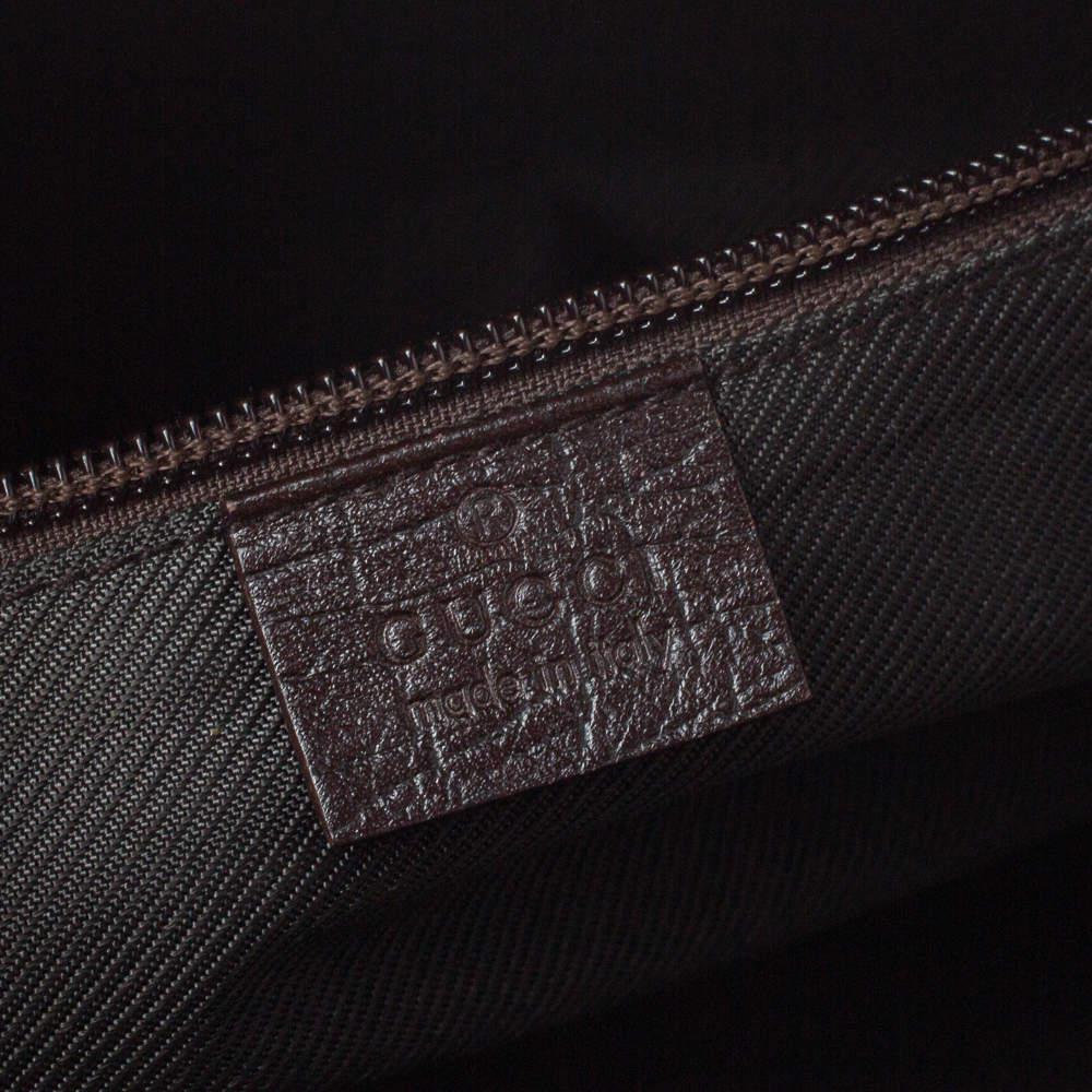 Gucci Dark Brown Leather Zip Satchel商品第9张图片规格展示
