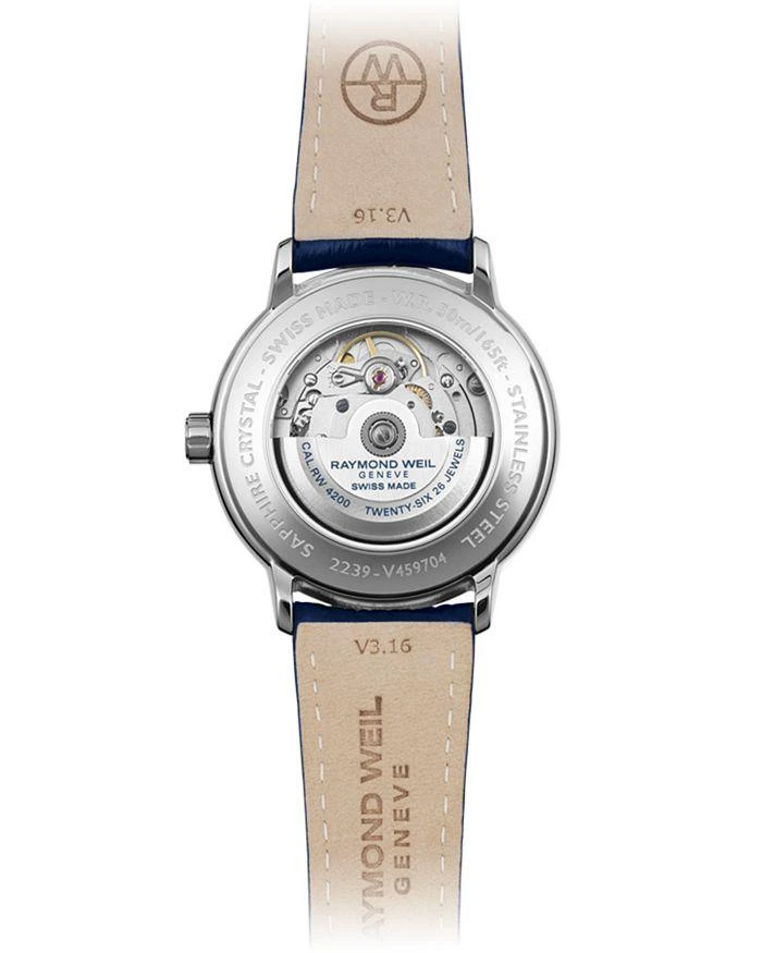 商品Raymond Weil|Maestro Moon Phase Automatic Leather Watch, 39.5mm,价格¥11963,第3张图片详细描述