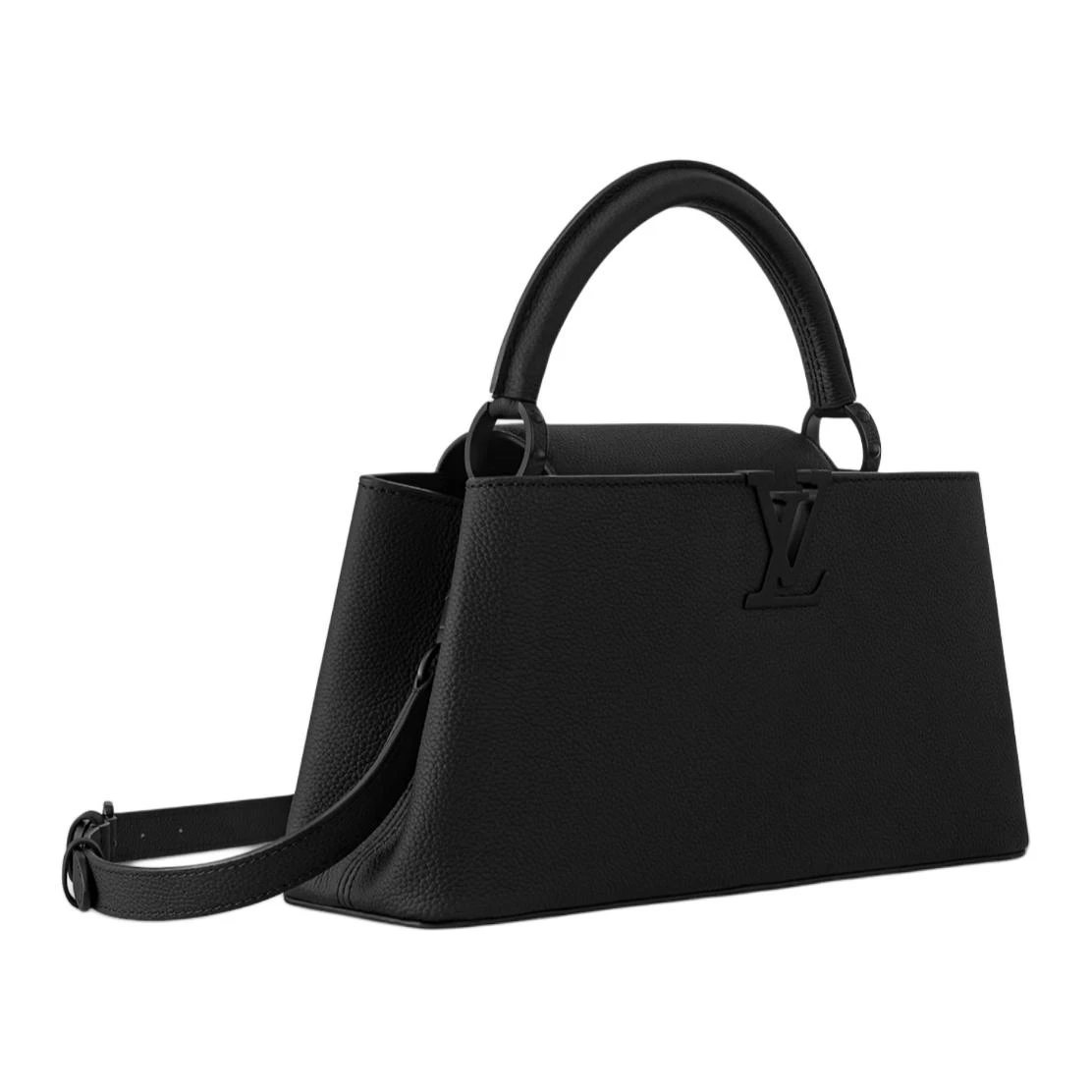 商品[国内直发] Louis Vuitton|Capucines EAST WEST 可拆卸可调节肩带 哑光牛皮革 单肩斜挎手提包 常规 女款 黑色,价格¥52459,第3张图片详细描述