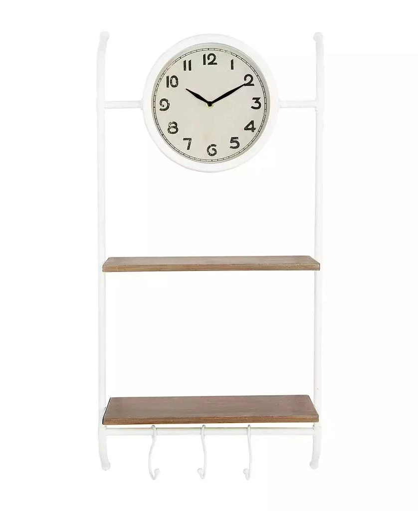 商品Storied Home|Wall Clock with Shelves and Hooks,价格¥627,第5张图片详细描述