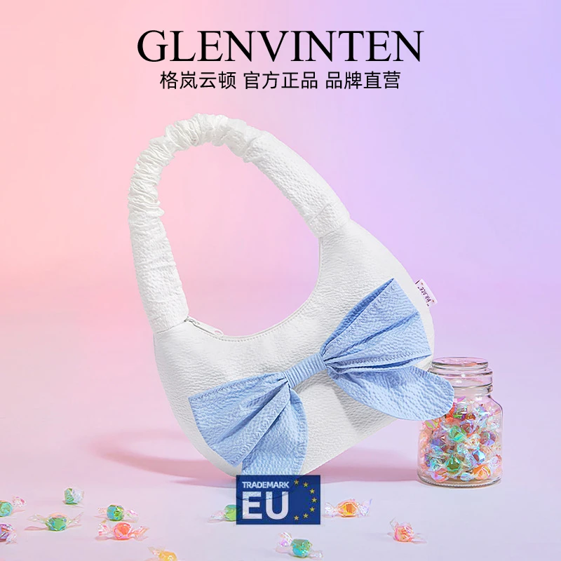 商品[国内直发] GLENVINTEN|格岚云顿日系云朵女包包休闲百搭手提包蝴蝶结少女感小众单肩腋下包,价格¥196,第1张图片