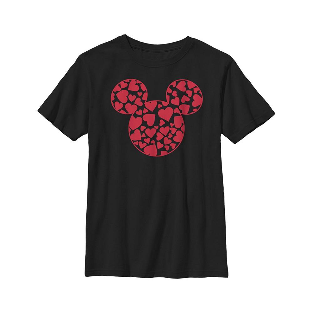 Boy's Mickey & Friends Mickey Mouse Logo Filled With Hearts  Child T-Shirt商品第1张图片规格展示